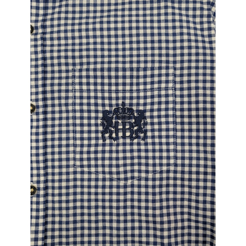 Hofbrauhaus Munchen Beer Men's 45/46 Button Down Shirt Long Sleeve Blue - Picture 7 of 12